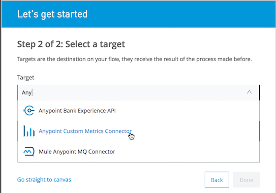 custom metric dc select target