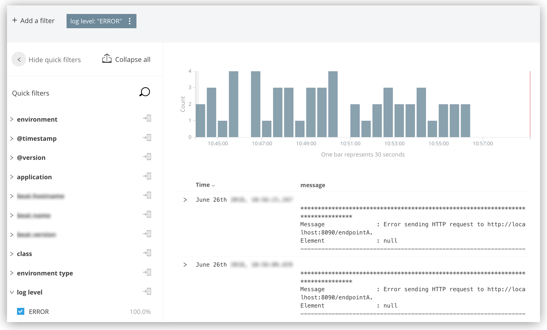 Predefined Log Filter