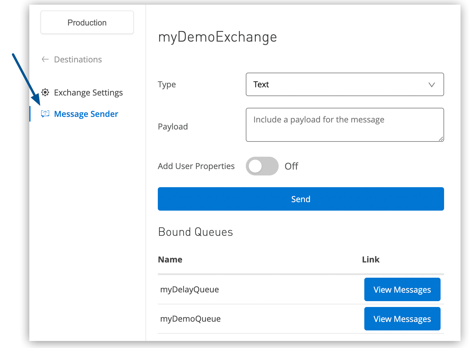 Message Sender option for the exchange
