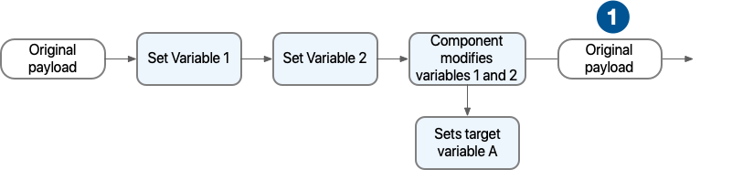 Message flow with target variable and additional variables