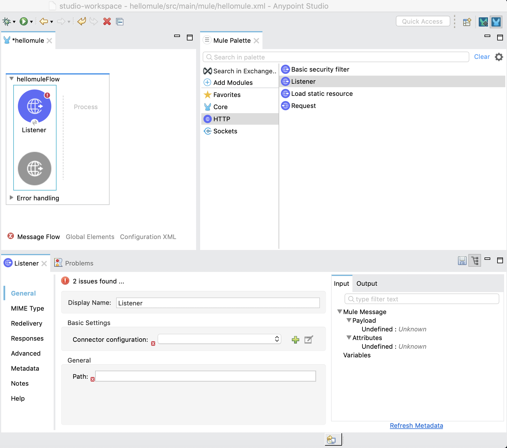 HTTP Listener Configuration