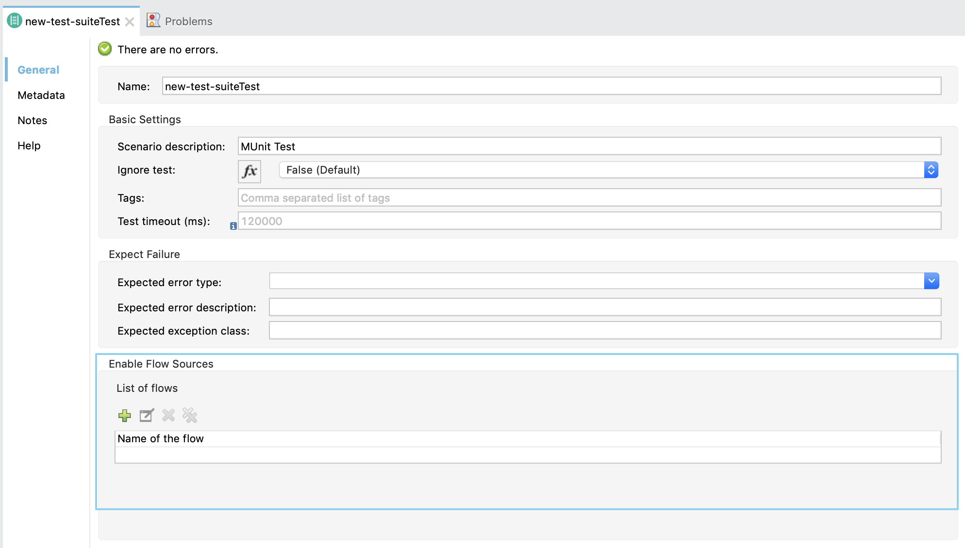 Flow sources defined using the Mule Properties view in Studio.