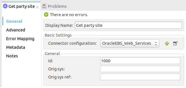 Get Party Site operation configuration
