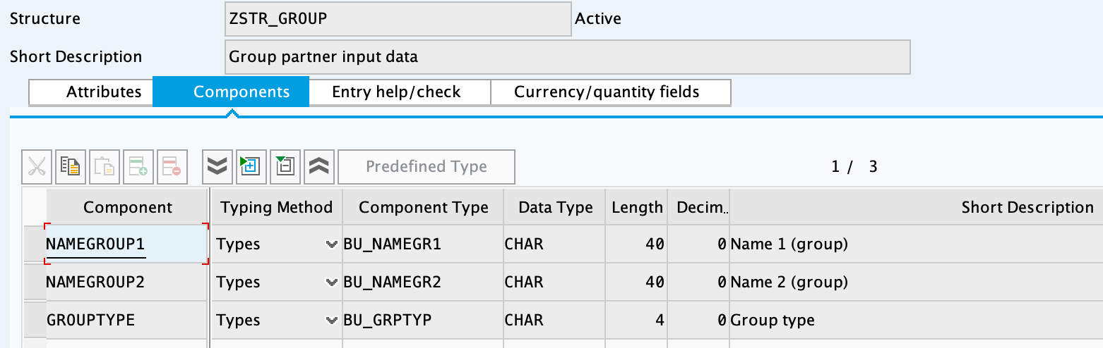 SAP structure definition for ZSTR_GROUP