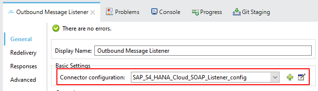 Anypoint Studio Outbound Message Listener configuration