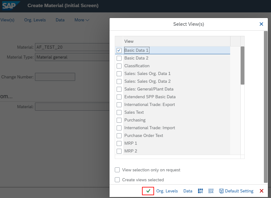 SAP S/4HANA material configuration