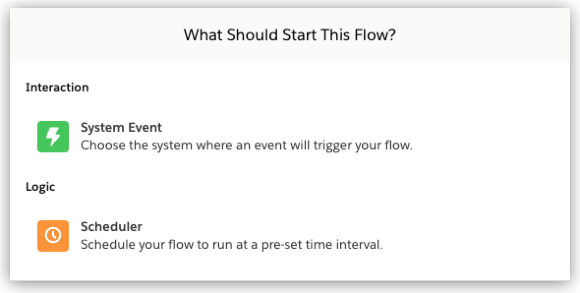 The action card showing options to configure the flow trigger in Composer