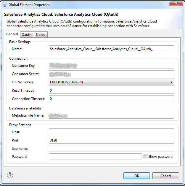 salesforce analytics oauth authentication config