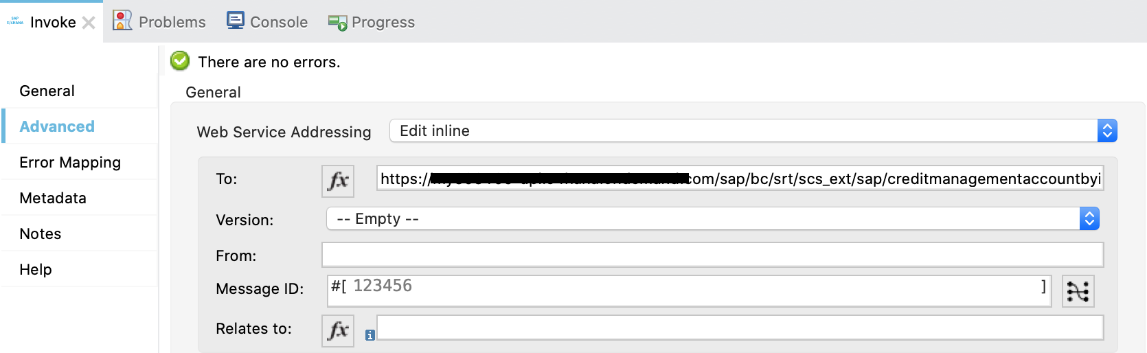 Invoke operation advaced properties