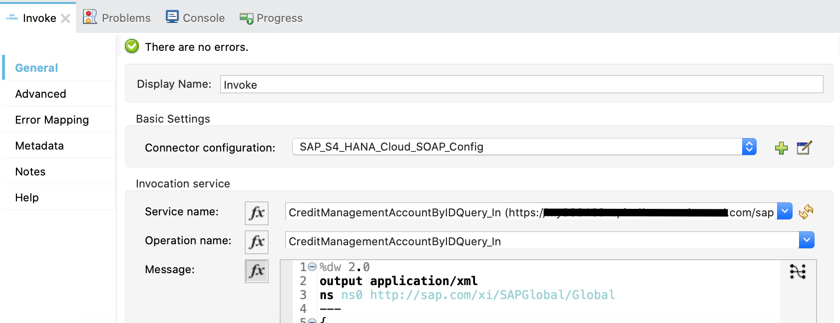 Invoke operation general properties