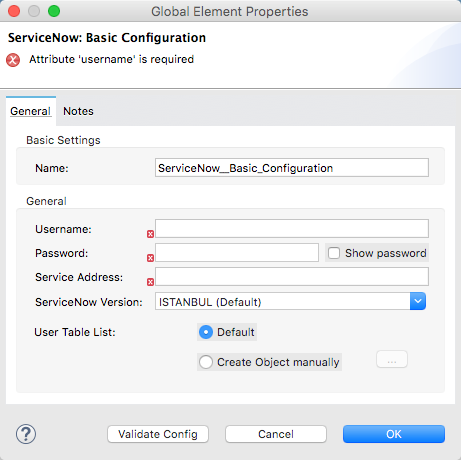 servicenow config