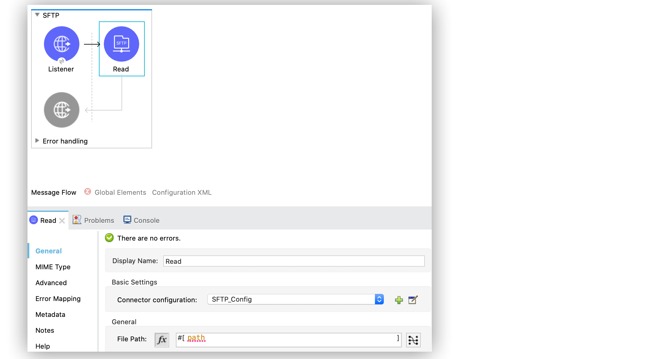 Read operation configuration in Studio