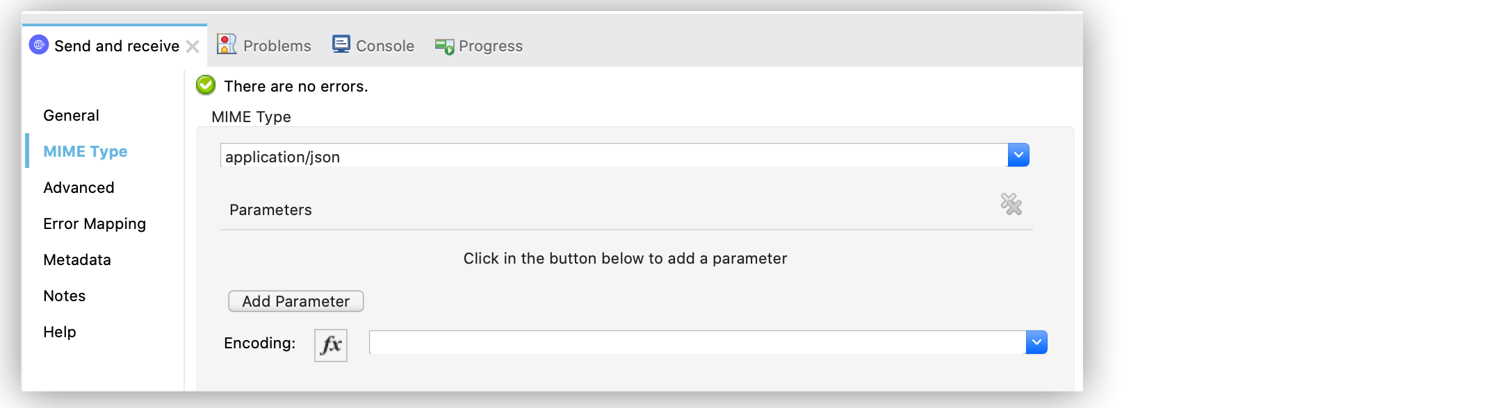 Sockets MIME type Configuration