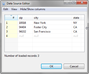 data source editor lookup