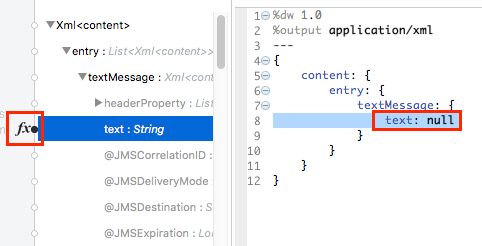 Code showing a text value of null