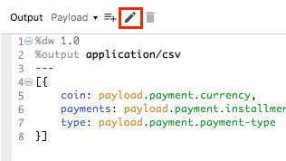 Code showing a payload in JSON format