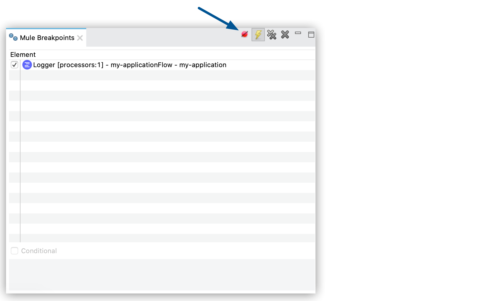 breakpoint activation