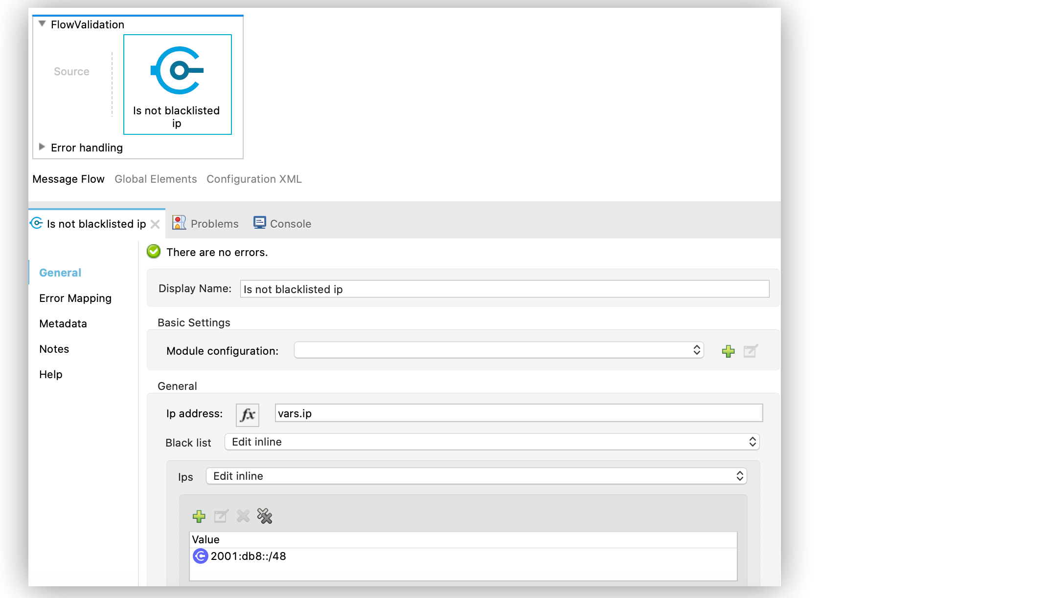 Is not blacklisted IP collection Configuration