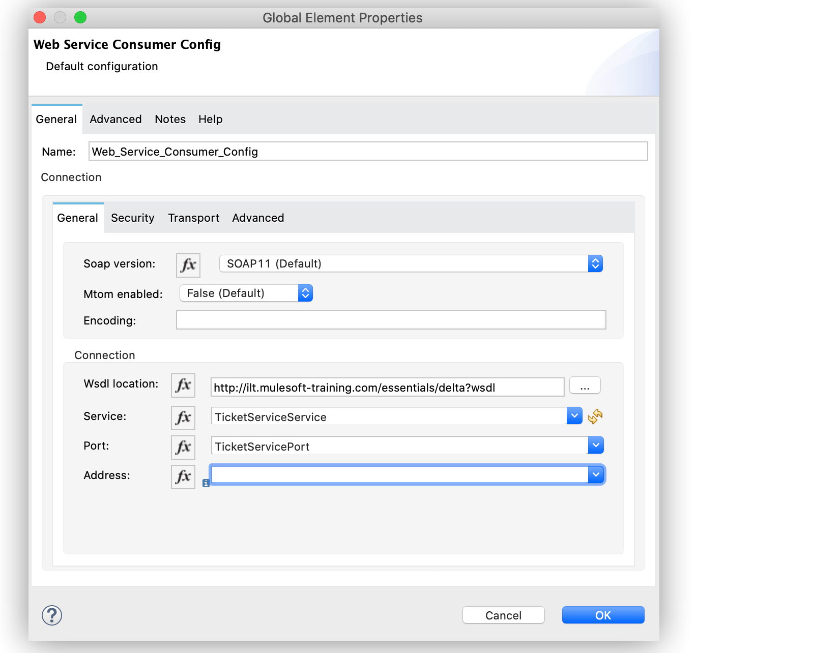 Web Service Consumer Global Element