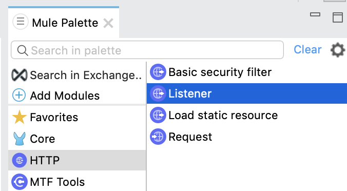 Select the Listener operation
