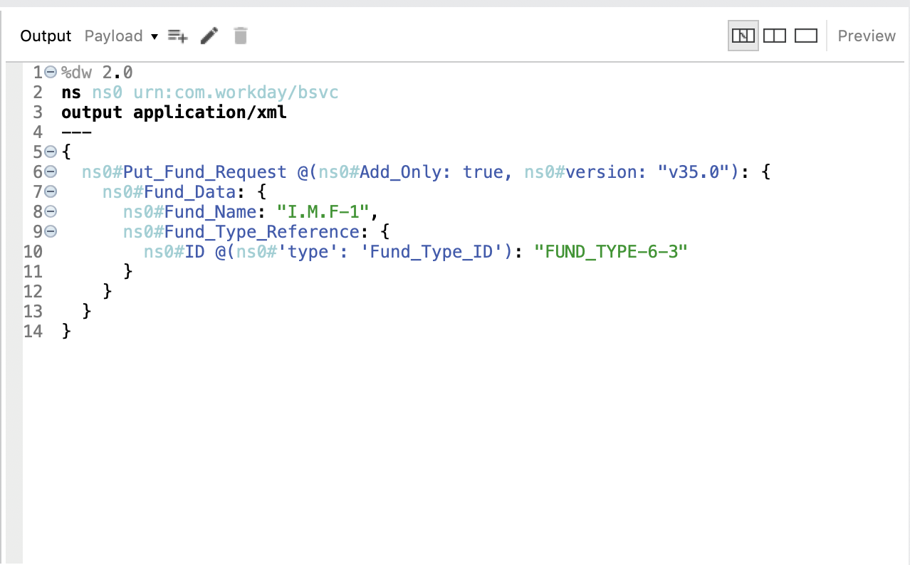 Transform Message output